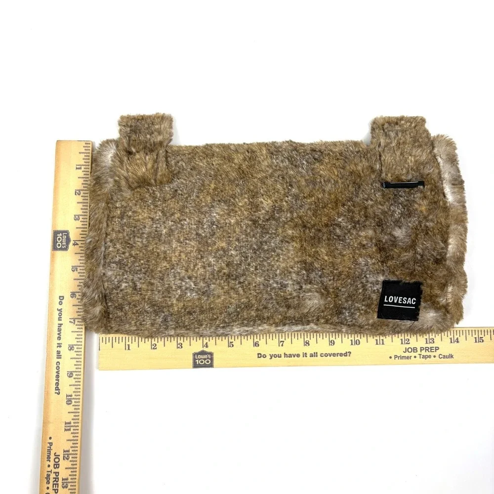Lovesac‎ Sodasac Brown Faux Fur Cup Holder Snap In Sectional Accessory